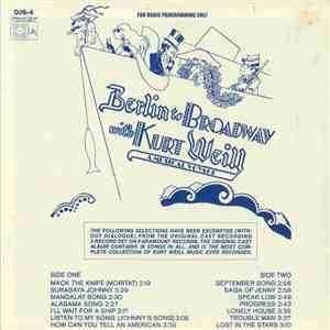 Kurt Weill - Berlin To Broadway With Kurt Weill, A Musical Voyage download mp3 flac