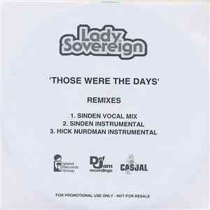 Lady Sovereign - Those Were The Days (Remixes) download free Lady Sovereign - Those Were The Days (Remixes) download mp3 flac