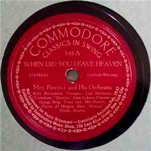 Mel Powell And His Orchestra - When Did You Leave Heaven / Blue Skies download mp3 flac