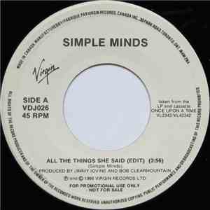 Simple Minds - All The Things She Said download mp3 flac
